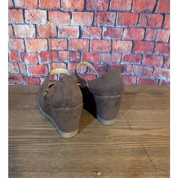NWOB VITTORIO D' FIRENZE  Wedge Mary Jane Brown Size 8 - Picture 4 of 6
